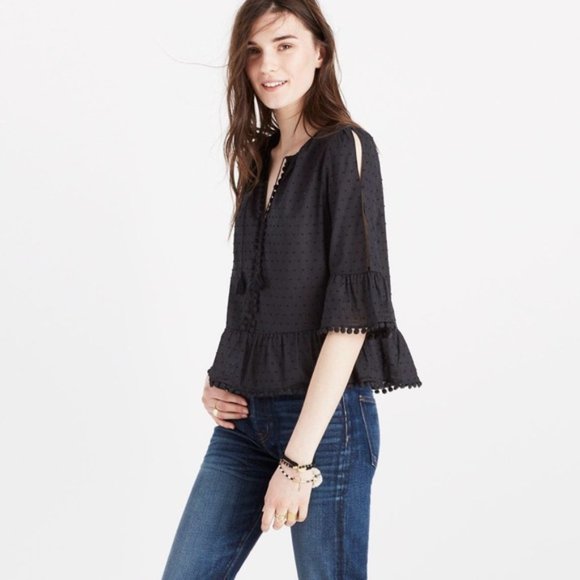 Madewell Peekaboo Pom-Pom Top